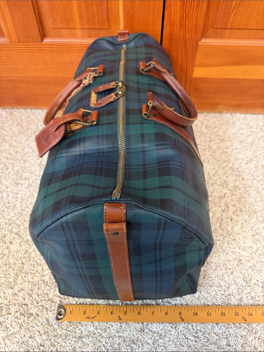 Vintage Rare Polo Ralph Lauren Blackwatch Plaid 3-Piece Luggage Travel Set - Picture 11 of 15